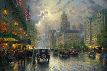 Artworks by 350 Famous Artists Painting - New York 5th Avenue Thomas Kinkade